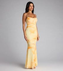 Coastal Luxe Floral Mermaid Maxi Dress