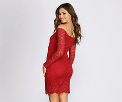 Lovely Lace Off The Shoulder Mini Dress