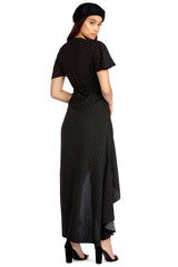 Polka Dot High Low Wrap Dress