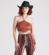 Western Flair Faux Suede Crop Top
