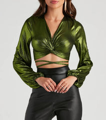 Totally Striking Twist Crop Top