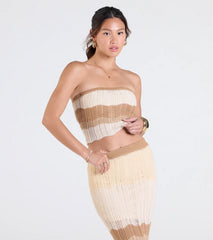 Trendy Match Chevron Knit Tube Top