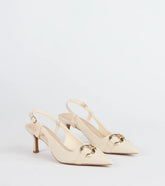 Summer Fave Linen Slingback Stiletto Pumps