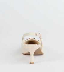 Summer Fave Linen Slingback Stiletto Pumps
