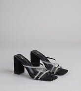 Strut Strategy Rhinestone Strappy Mules