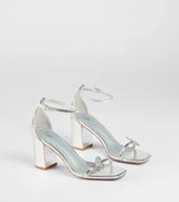 Fly Girl Butterfly Metallic Block Heels