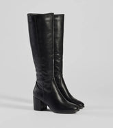 Chic Strides Faux Leather Under-The-Knee Boots