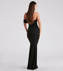 Marnie Formal Glitter Crepe A-Line Dress