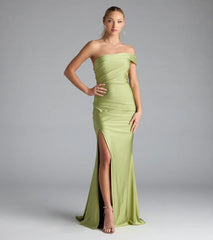 Mona Off-Shoulder Slit Mermaid Formal Dress