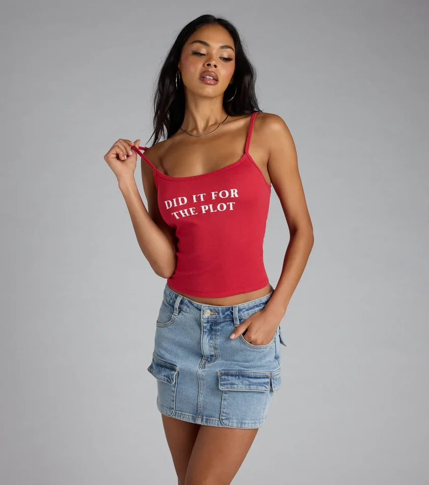 Did It For The Plot Graphic Tank Top