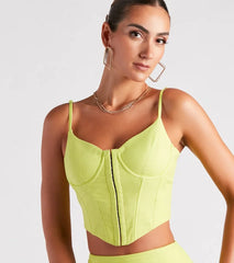 Flirtatious Style Linen Corset Top