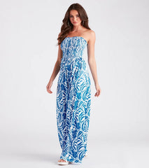 Dreamy Island Vibes Floral Strapless Jumpsuit