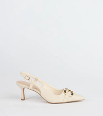 Summer Fave Linen Slingback Stiletto Pumps