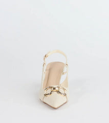 Summer Fave Linen Slingback Stiletto Pumps